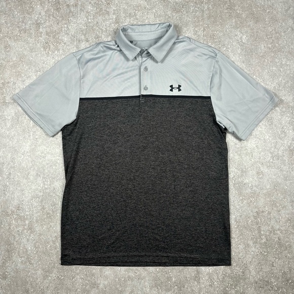 Men’s Under Armour The Playoff Polo Heat Gear Loose Fit  – Grey Size Medium - Picture 1 of 4
